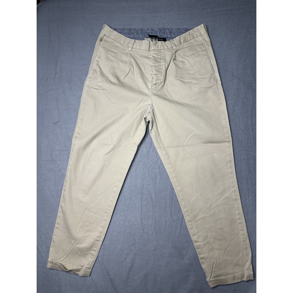 Armani Exchange Chino Trousers Mens 33 Pleated Button Fly Tapered 3YZP02 ZND8Z - Picture 7 of 16